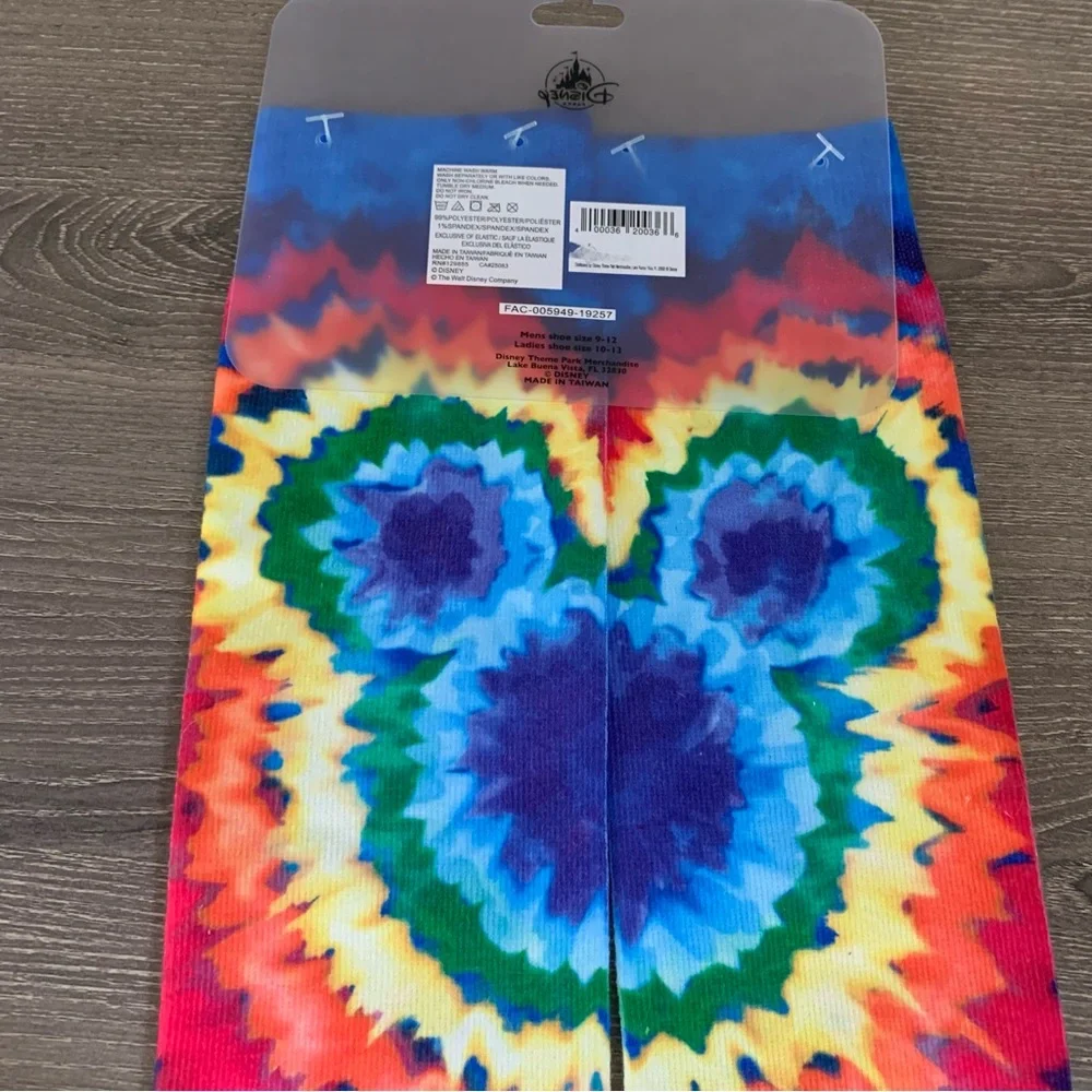 Disney Parks Disneyland Mickey Mouse Tie Dye Socks Rainbow